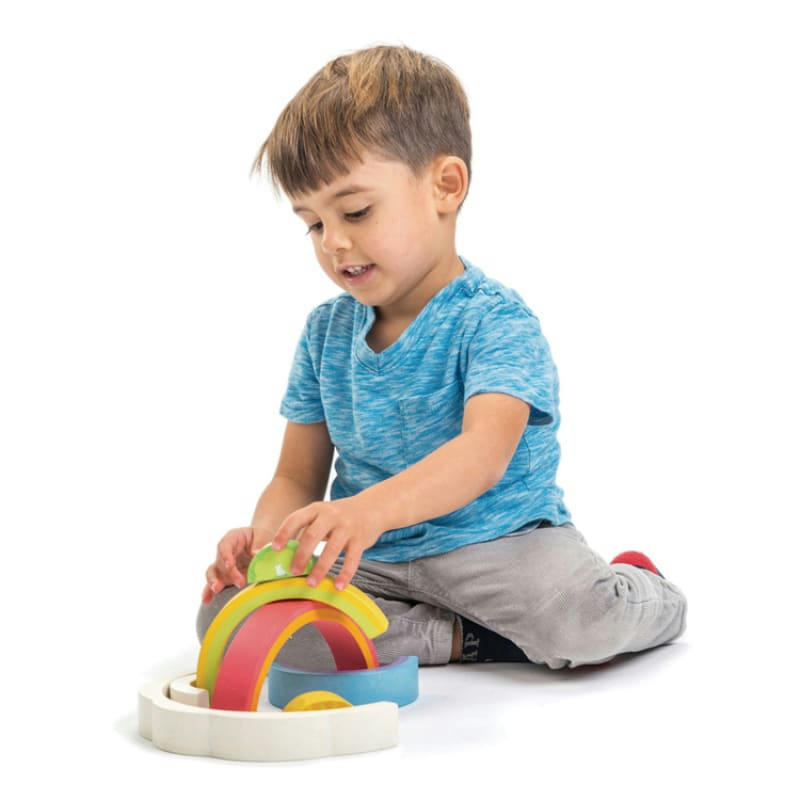 - Arc-en-ciel à empiler en bois