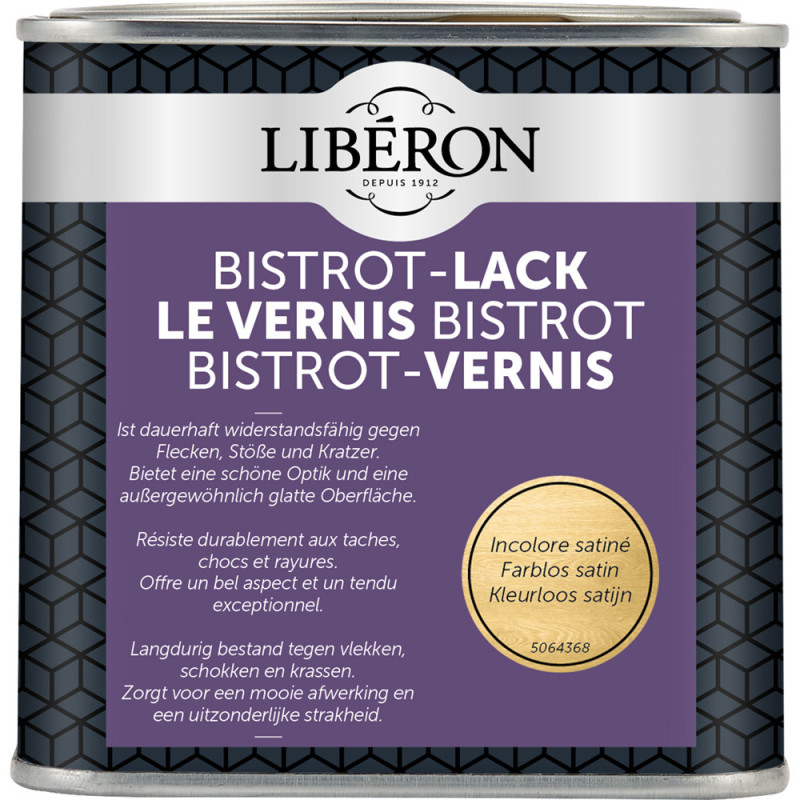 Vernis pour meubles Bistrot incolore satiné 0,5 L LIBERON