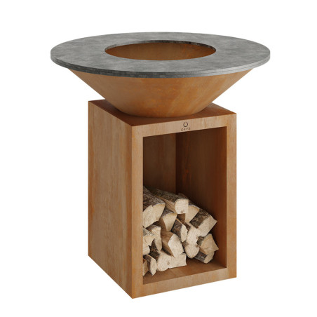 Pack brasero plancha Storage 100 corten   couvercle - OFYR