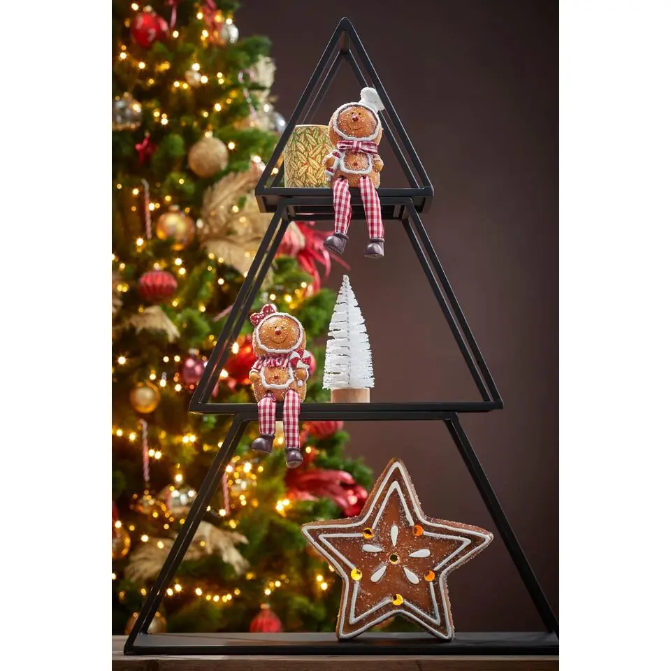 Mica Decorations Decoratie tray boom zwart 3 delig - l50xb14xh71cm