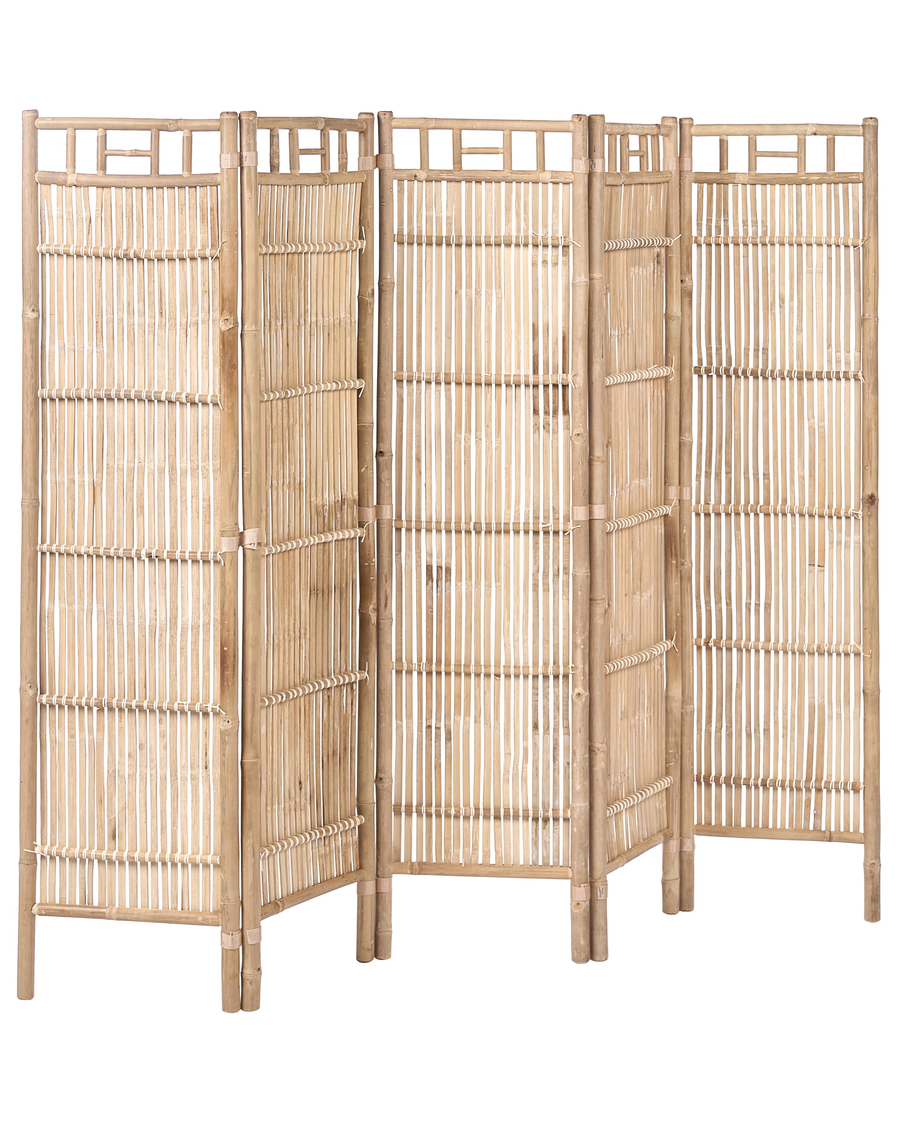 3-Panel Garden Privacy Screen CEFALU Folding Light Brown