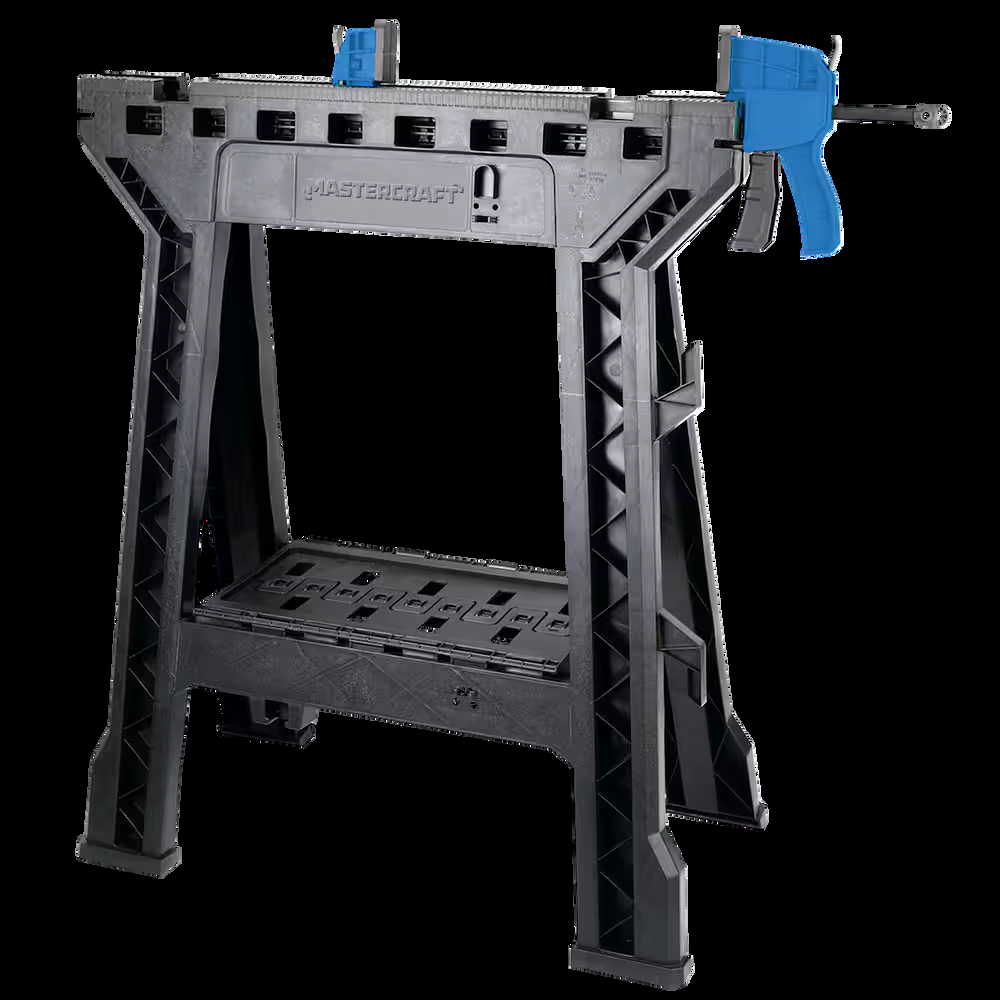 Mastercraft Clamping Plastic Sawhorse w/ Clamp, 27x15-in