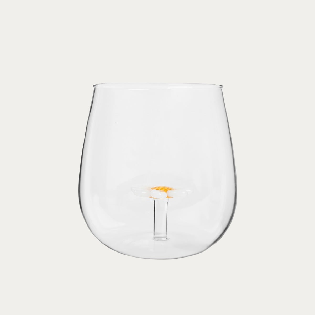 Szklanka ULME ze stokrotką w środku bez ucha 0,4 l