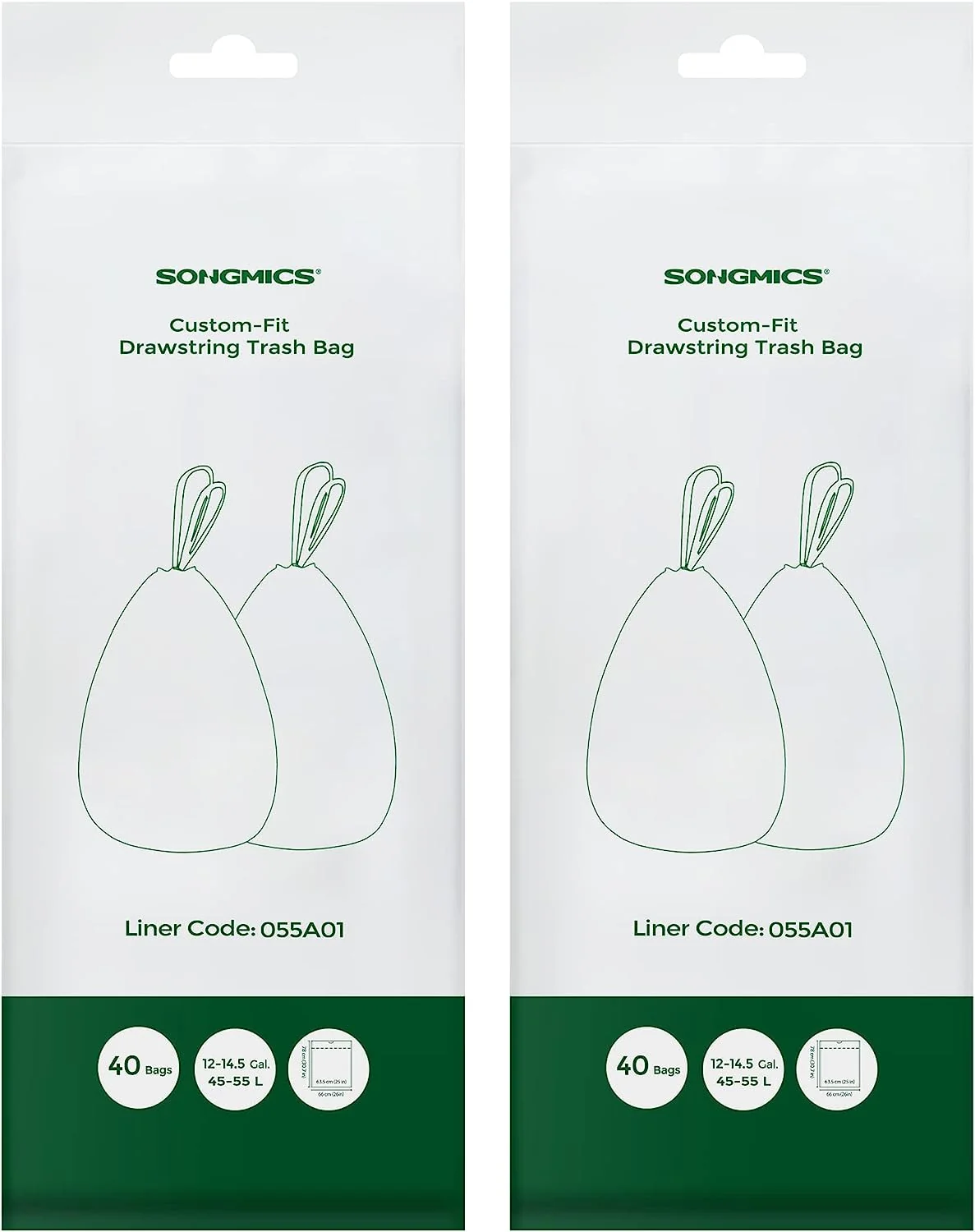 55L Sac poubelle blanc