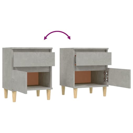 NNEVL Bedside Cabinet Concrete Grey 40x35x50 cm