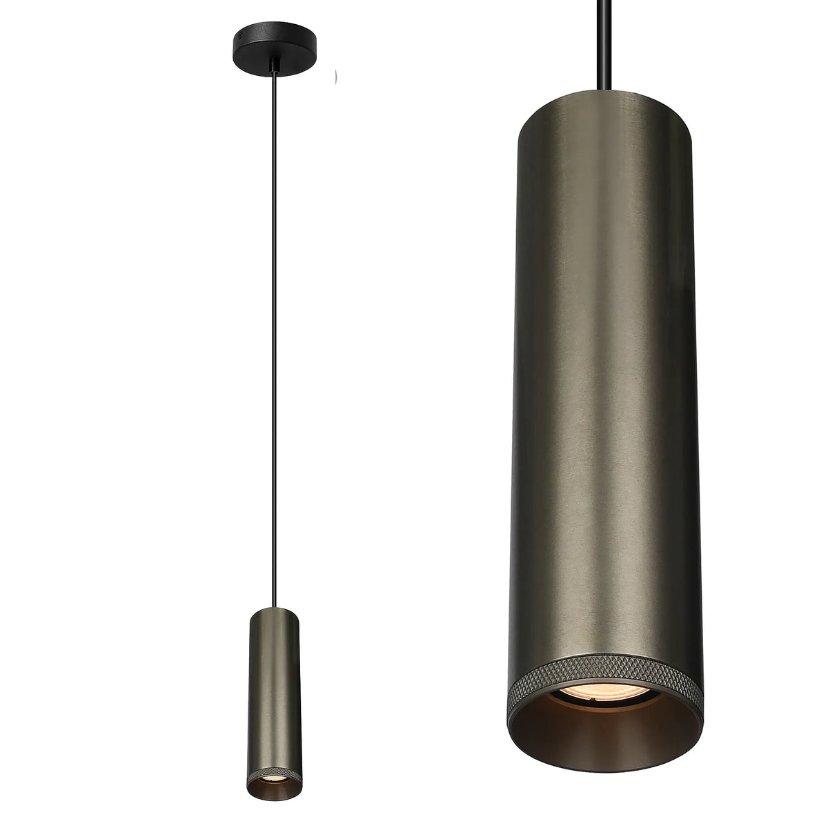 Artdelight hanglamp Milano - 1 lichts - 6.6 x 150  cm - brons