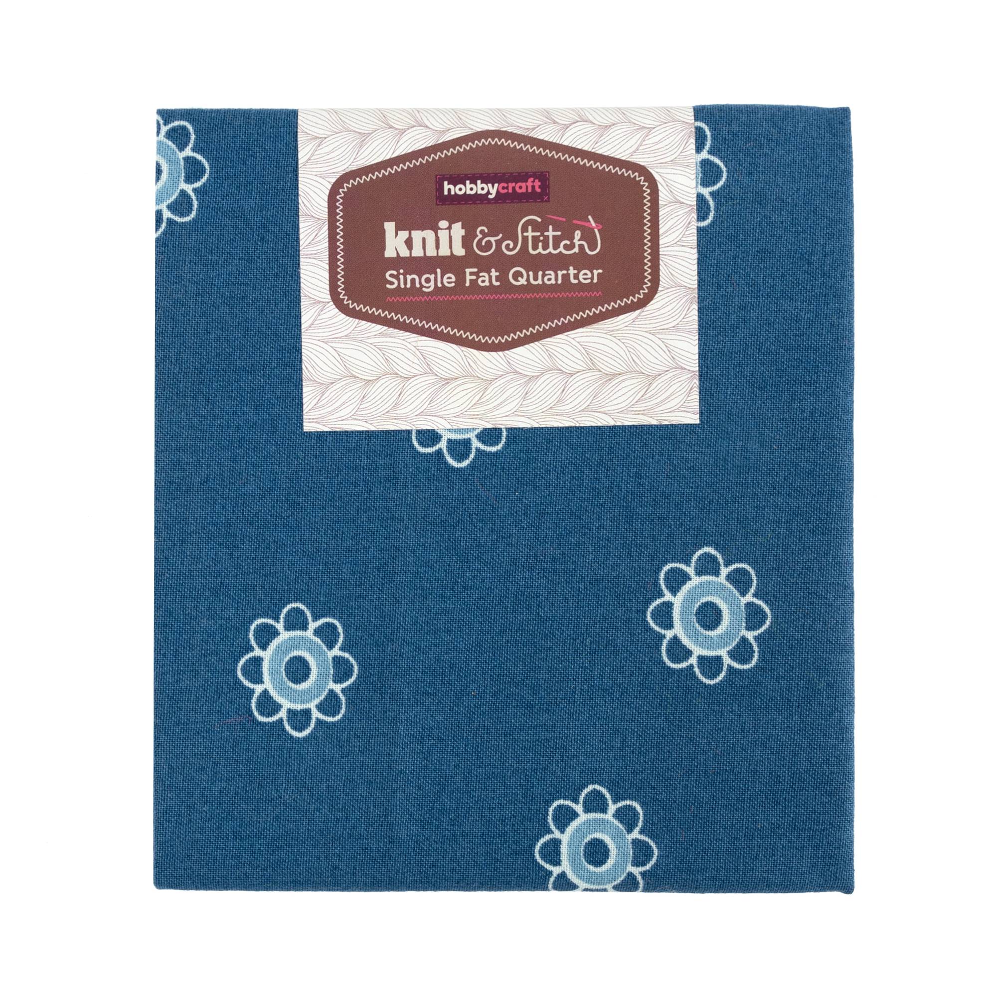Denim Flower Single Cotton Fat Quarter