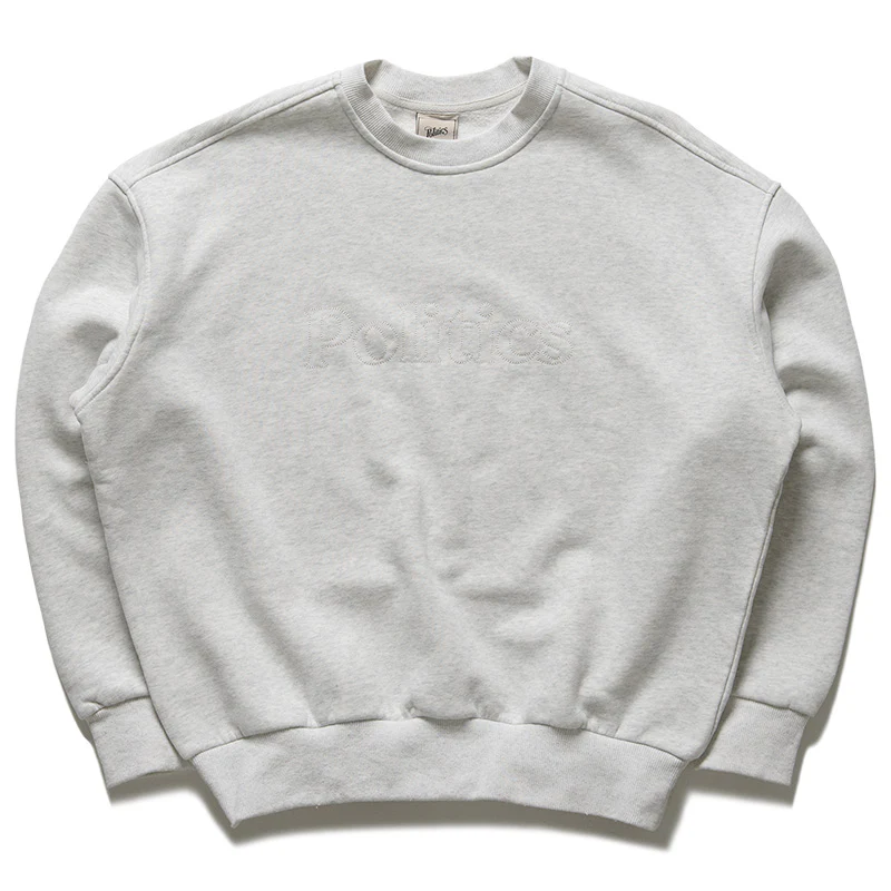 Politics Serif Outline Crewneck - Heather Grey