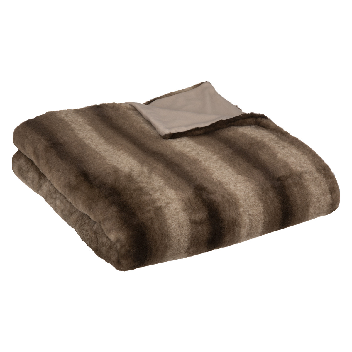 Faux Fur plaid "Grizzli" Brown, 180x230 cm
