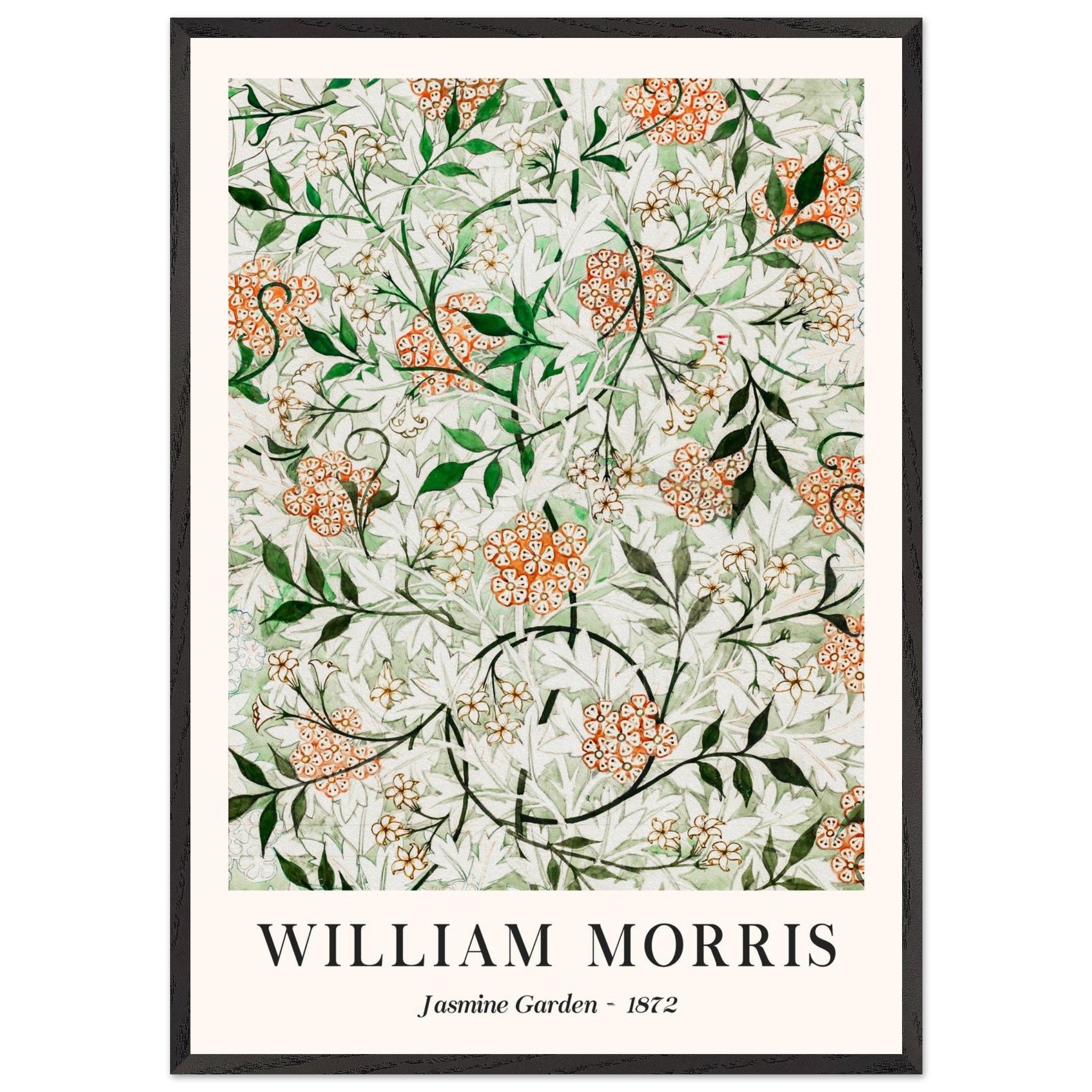 Artfulprints Poster met Lijst William Morris - Jasmine garden  - 70x100 cm - Groen