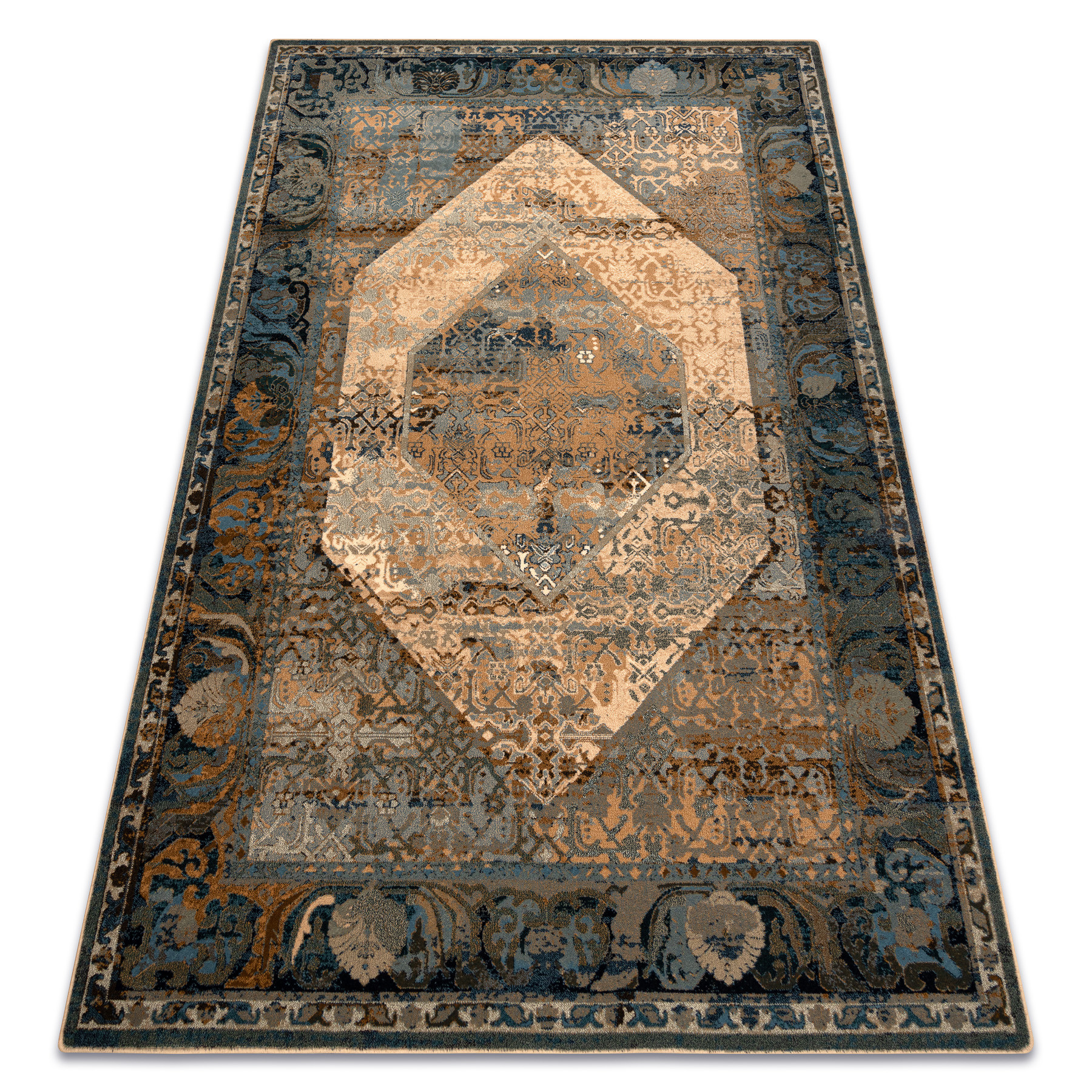 Dywan wełniany OMEGA SENEH Vintage koniak 170x235 cm