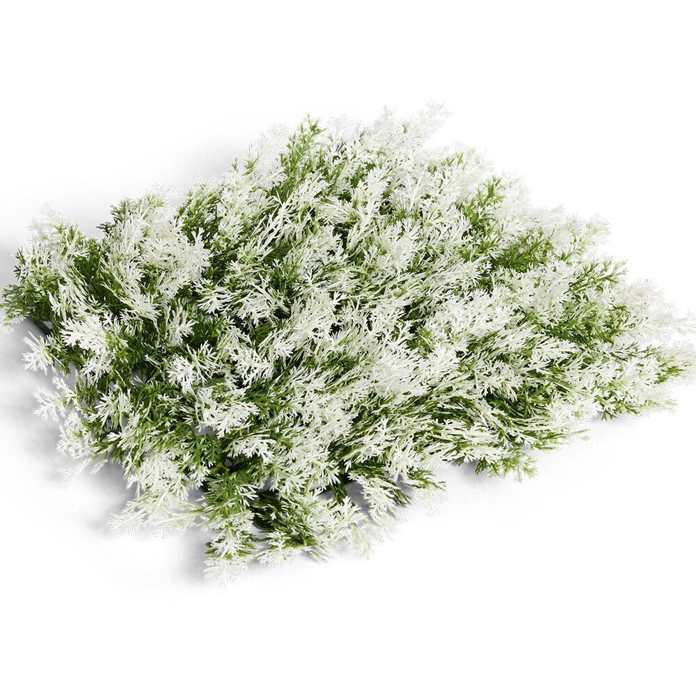 Carré végétal artificiel cyprès vert et blanc 25x25cm clipsable