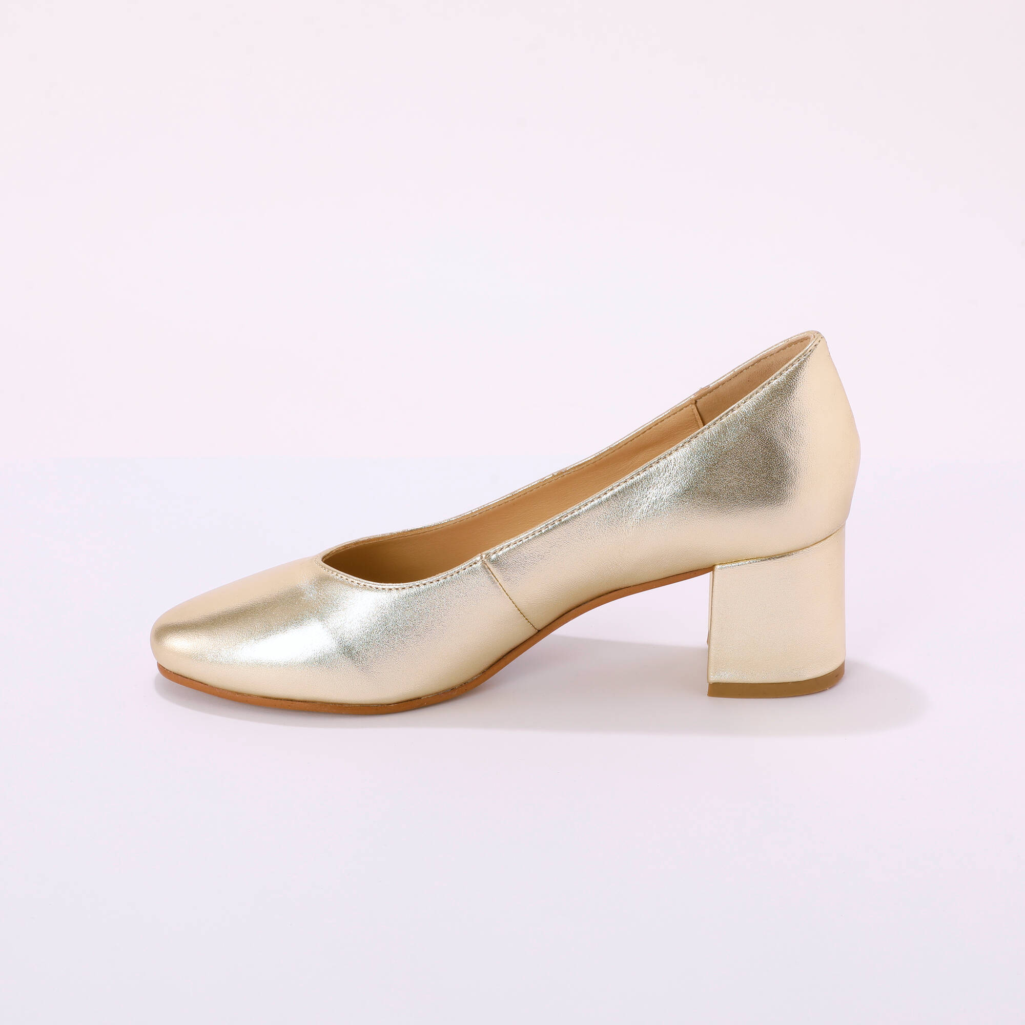 Escarpins bout arrondi cuir lisse