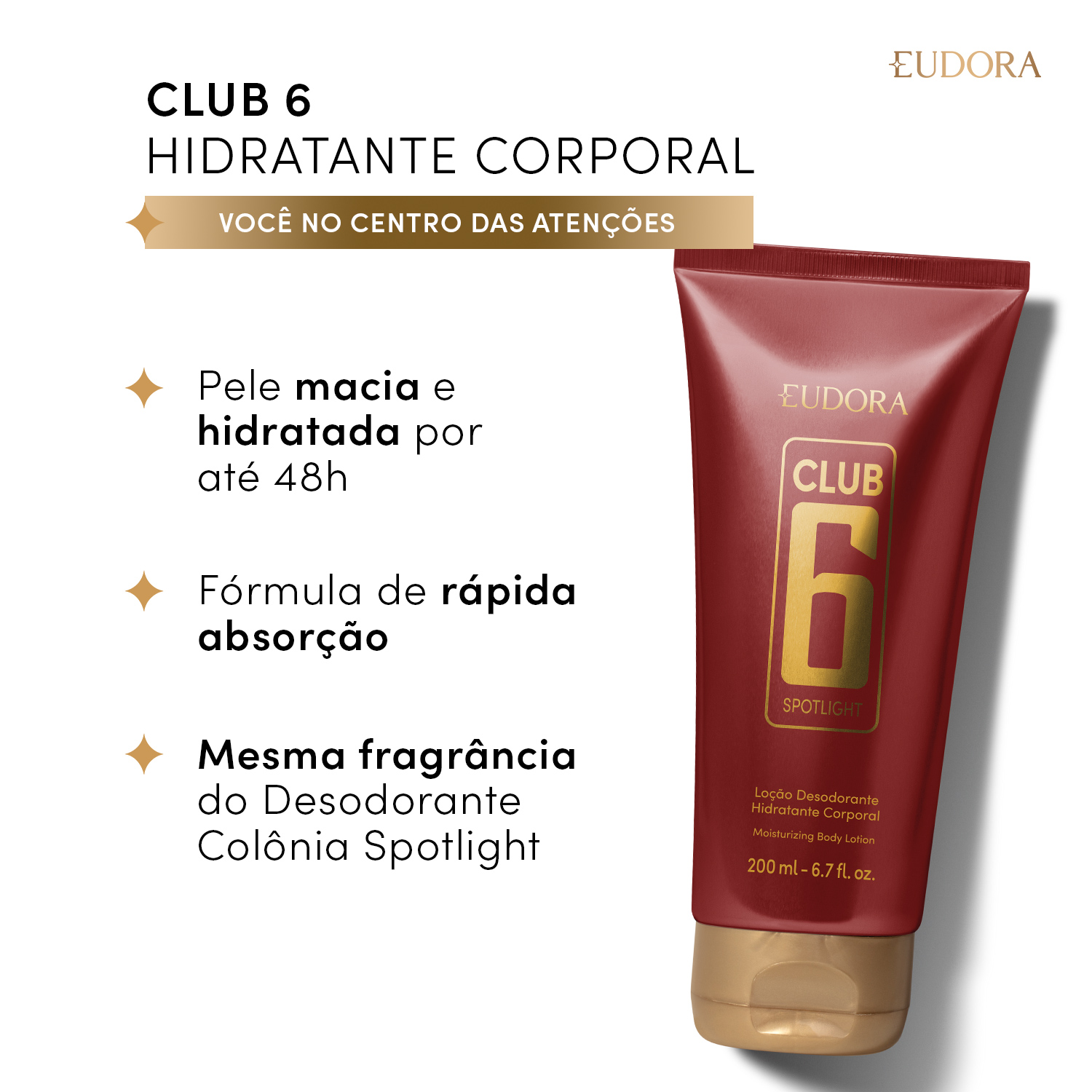Loção Hidratante Desodorante Corporal Club 6 200ml