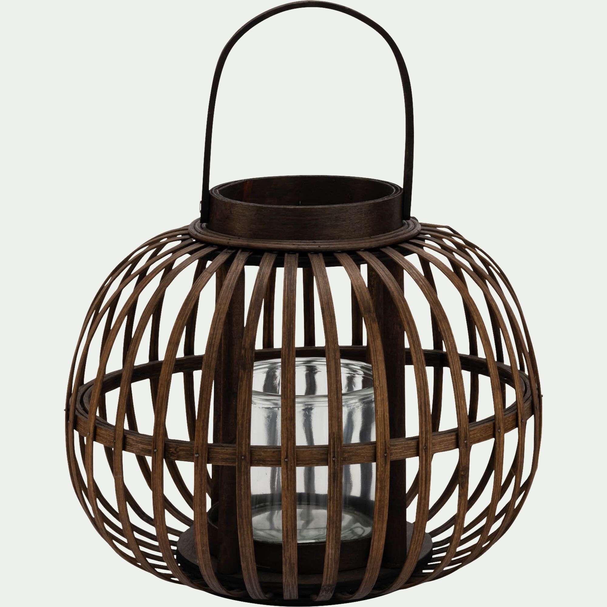CLAIRA - Lanterne en bambou H26cm - marron