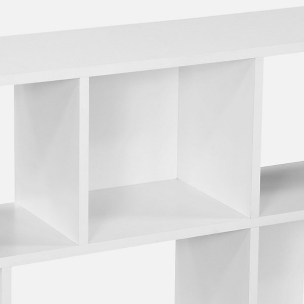 Bibliothèque design asymétrique blanche. Pieter. 3 étagères. 12 compartiments de rangement