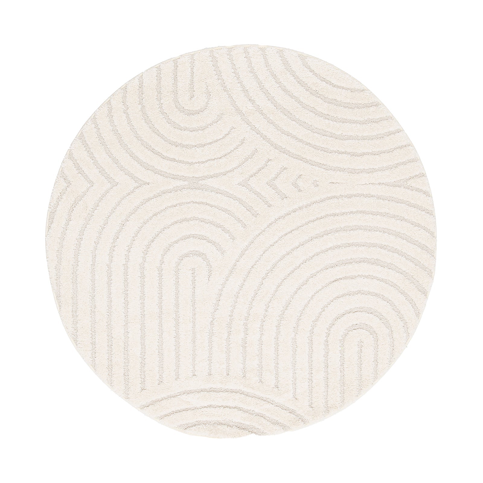 AFK Living vloerkleed Groove - reliëfeffect - wit - 120 x 120 cm