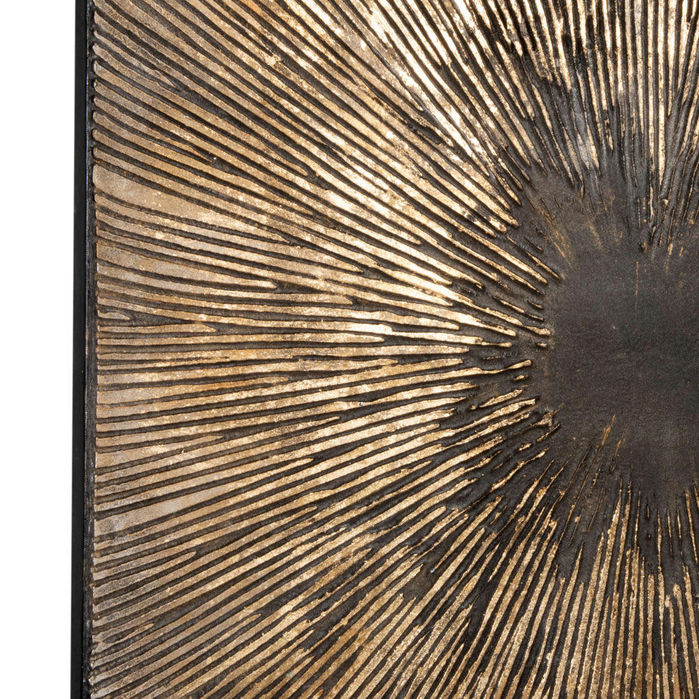 - Toile peinte marron, dorée et noire 80x100