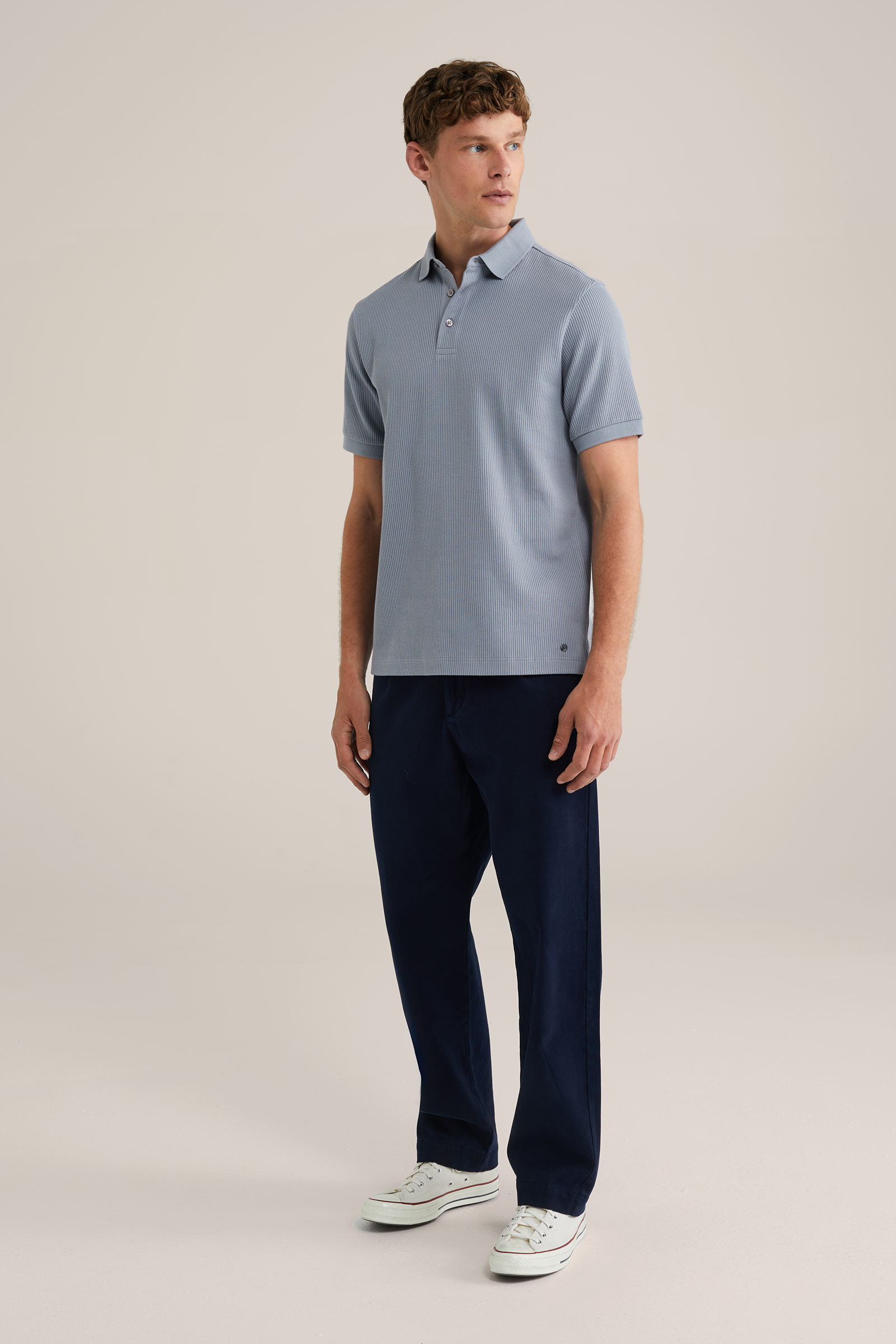 Heren Slim fit polo met structuur