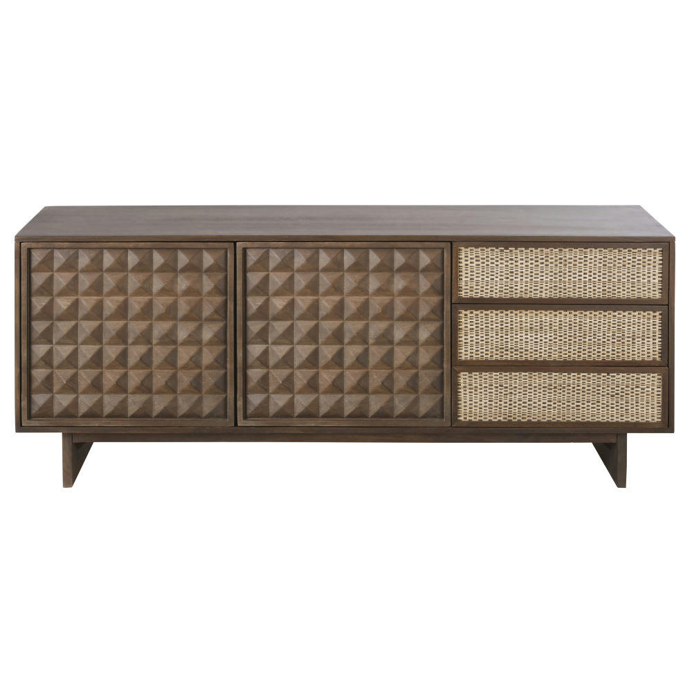 Makao - Buffet 2 portes 3 tiroirs en bois de manguier