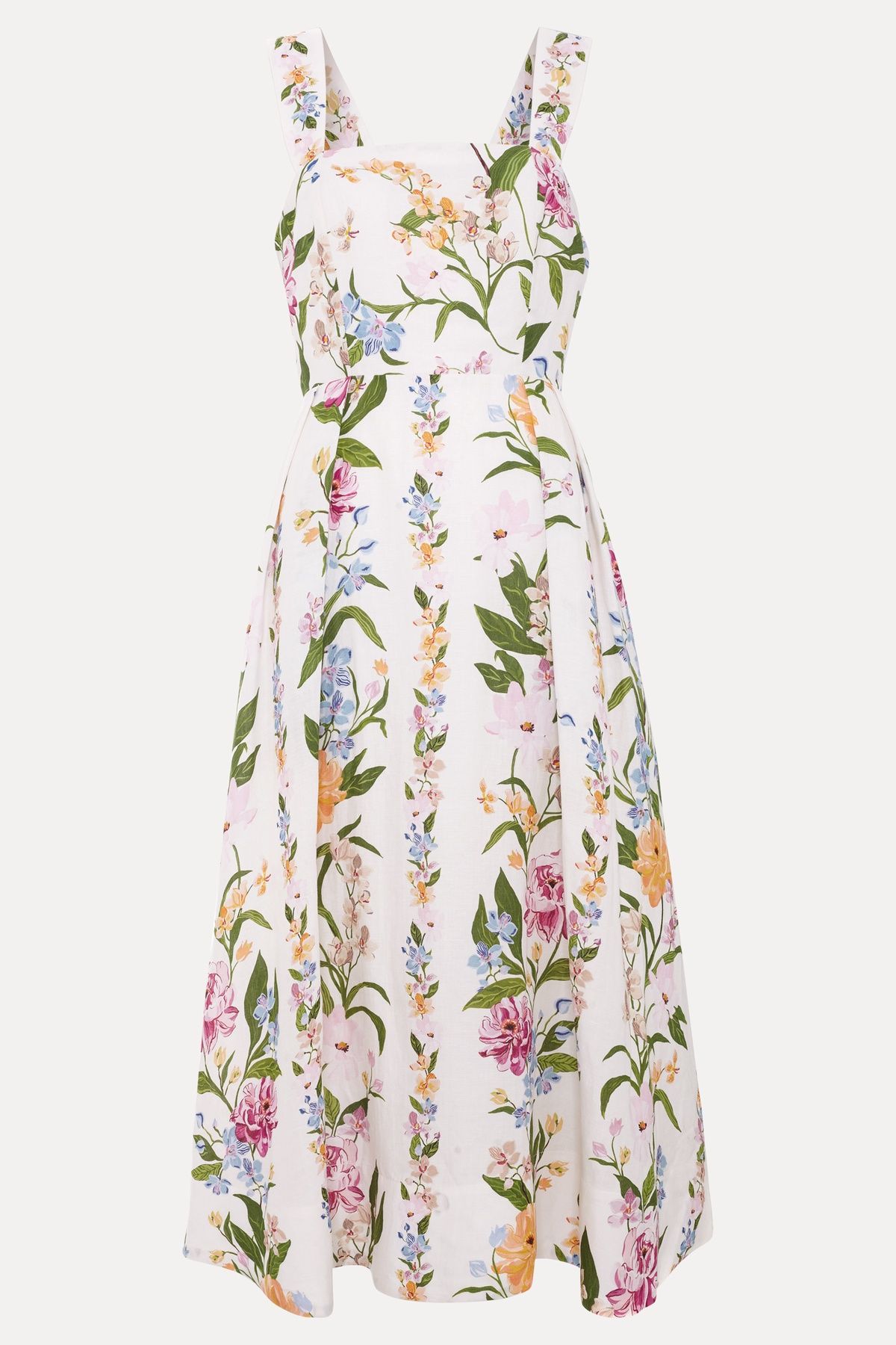 Phase Eight Lucia Linen Blend Square Neck Midi Dress