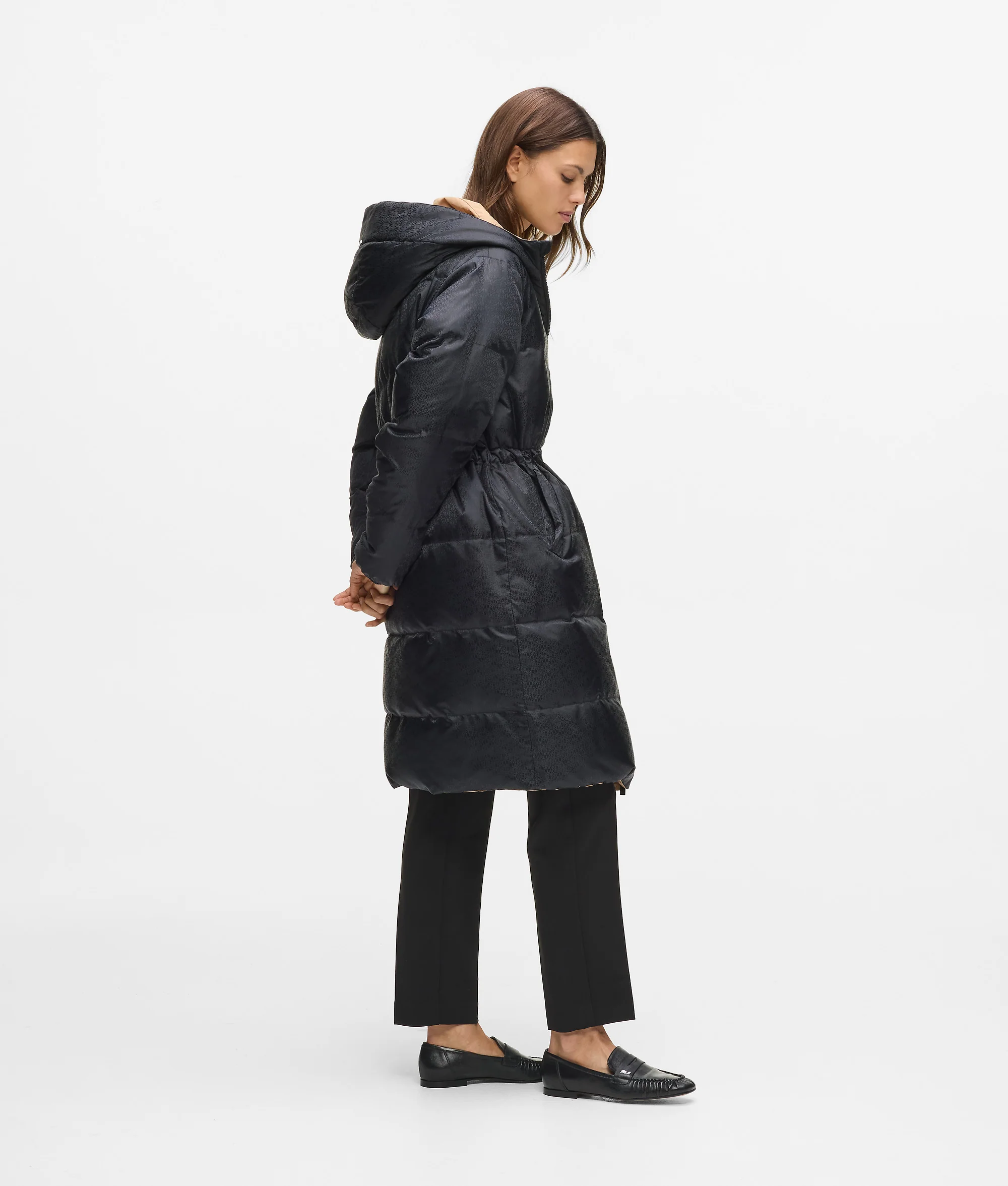 Longue veste matelassée réversible