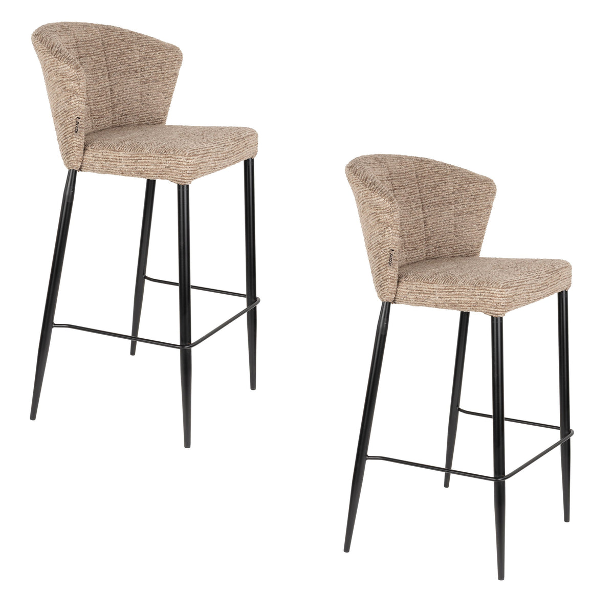 Dutchbone Georgia Barkrukken rugleuning 73 cm Bruin - Set van 2