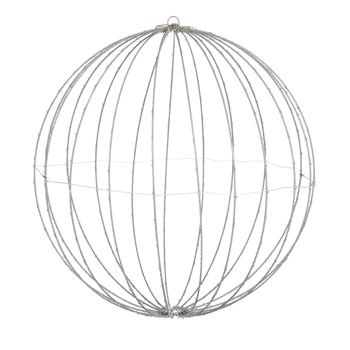 Luca Lighting Kerstverlichting Bal met Klassiek Witte LED Lampjes - Ø60 cm - Zilver