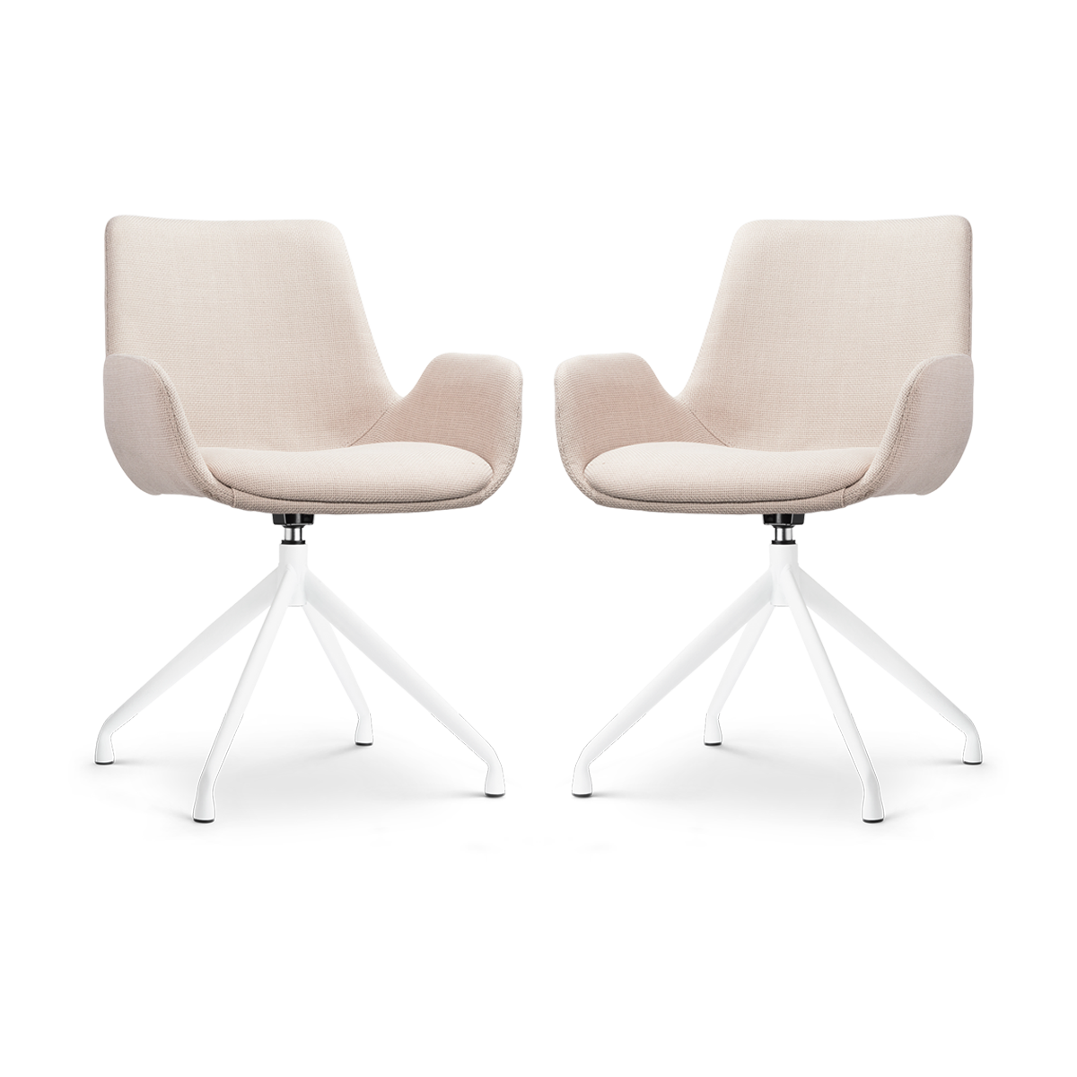 Nolon Nola-Eef Draaibare Eetkamerstoelen Beige - Wit - 2x