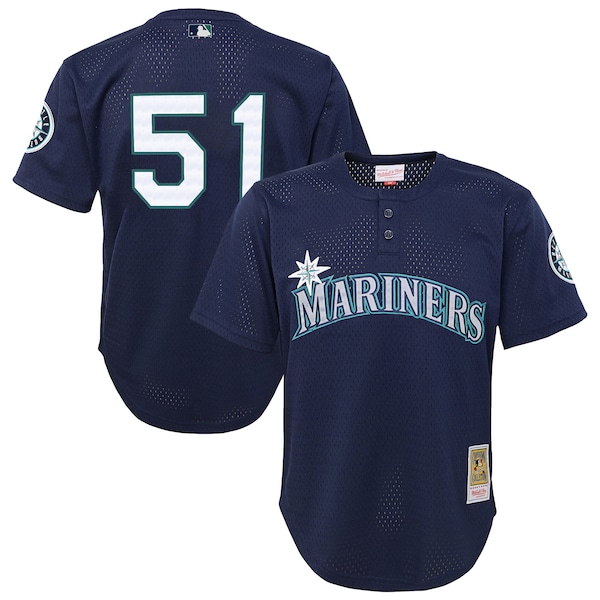 Ichiro Suzuki Seattle Mariners  Youth Cooperstown Collection Mesh Batting Practice Jersey - Navy