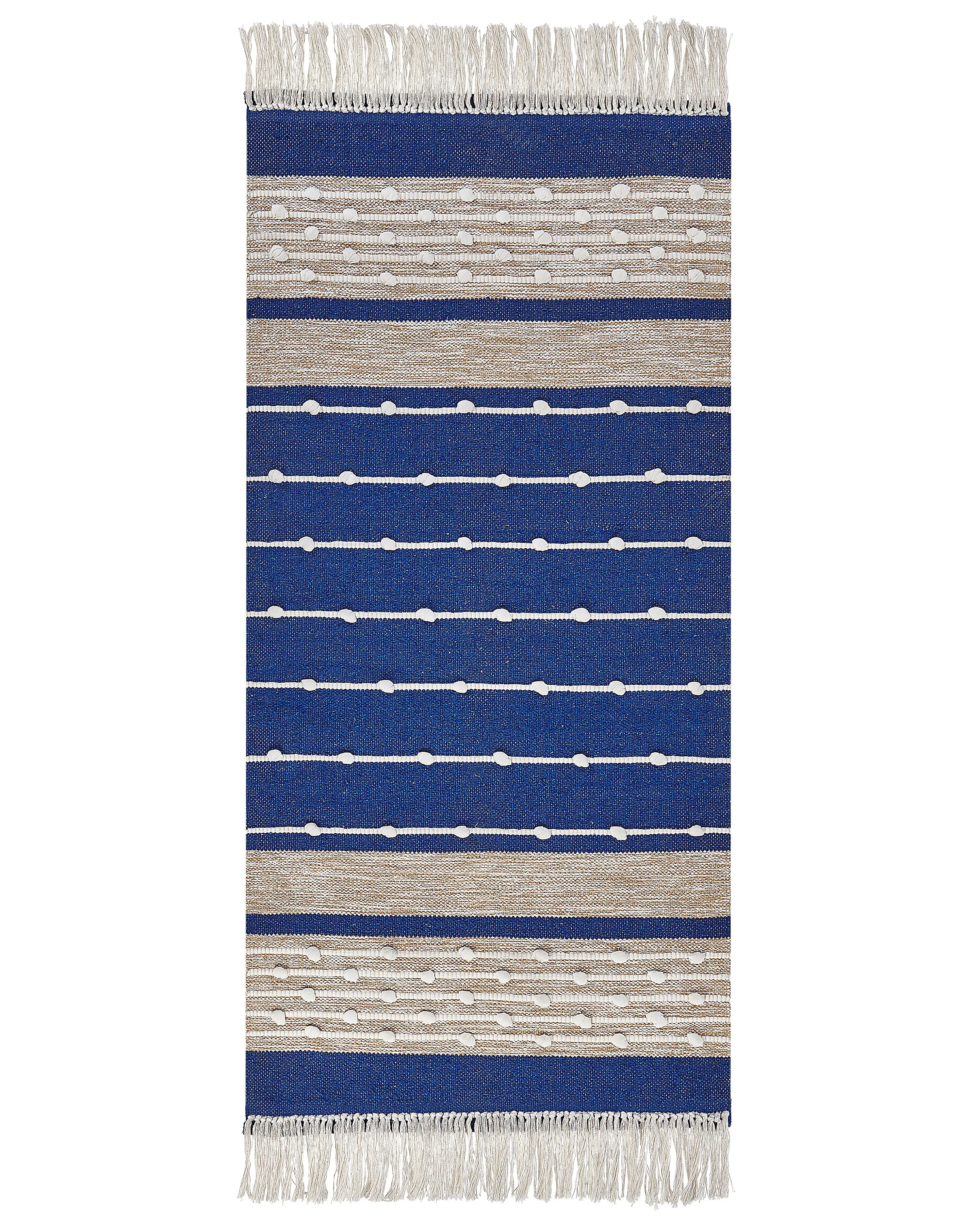 Rug KONDHALI Blue 80 x 150 cm Cotton