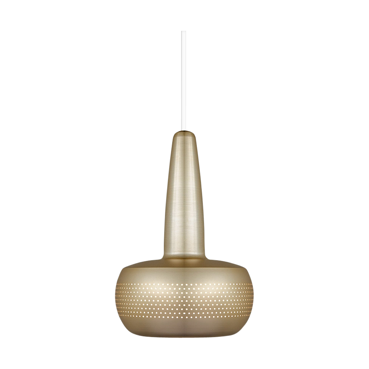 Umage Clava hanglamp brushed brass - met koordset wit - Ø 21,5 cm
