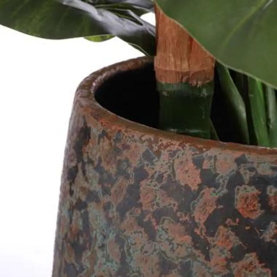 Mica Decorations Bloempot - keramiek - koper - D31 xH38 cm