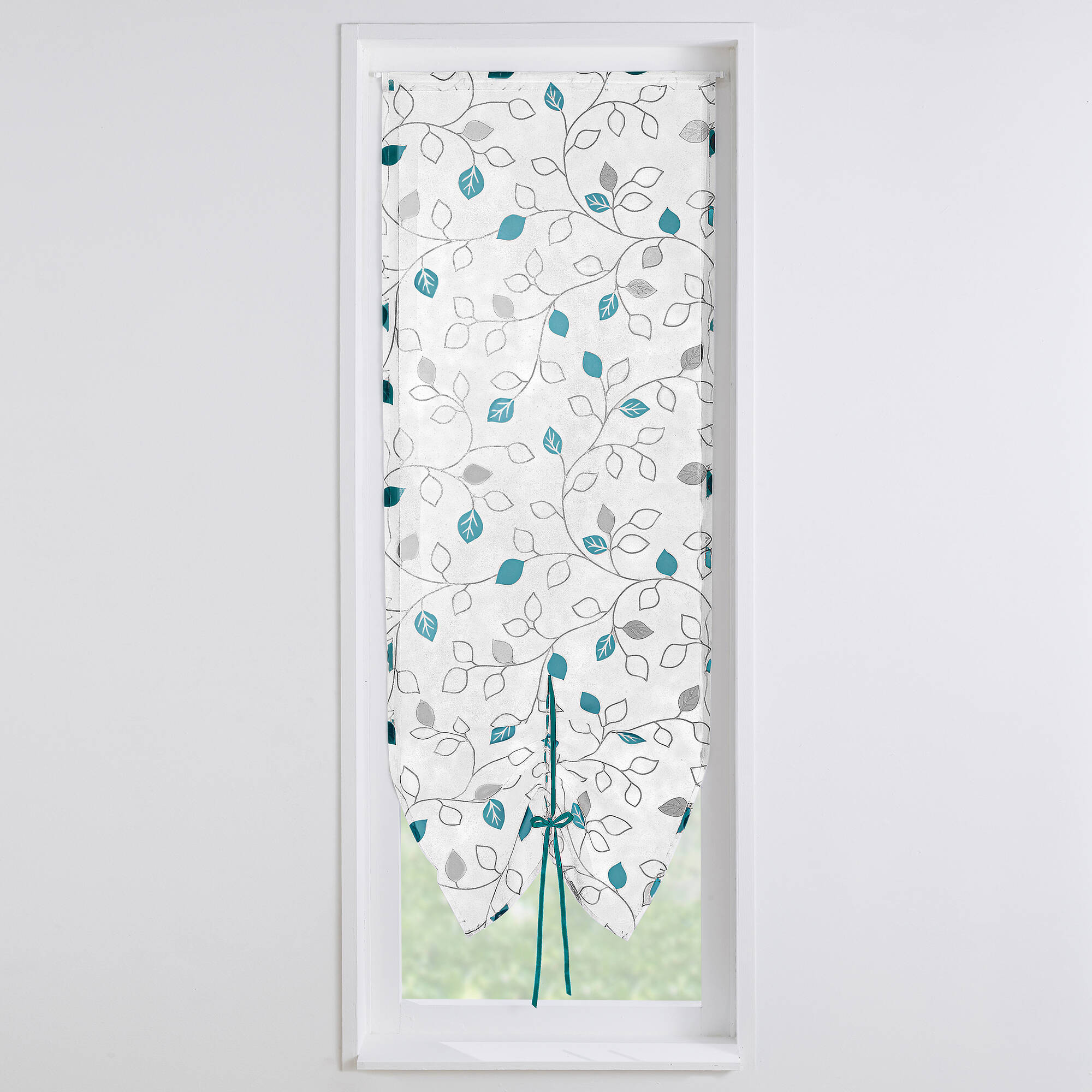 Store vitrage clairière voile imprimé feuilles