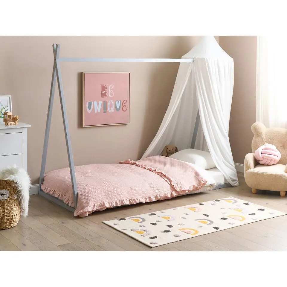 SAURAT - Kinderbed - Grijs - 90 x 200 cm - Dennenhout