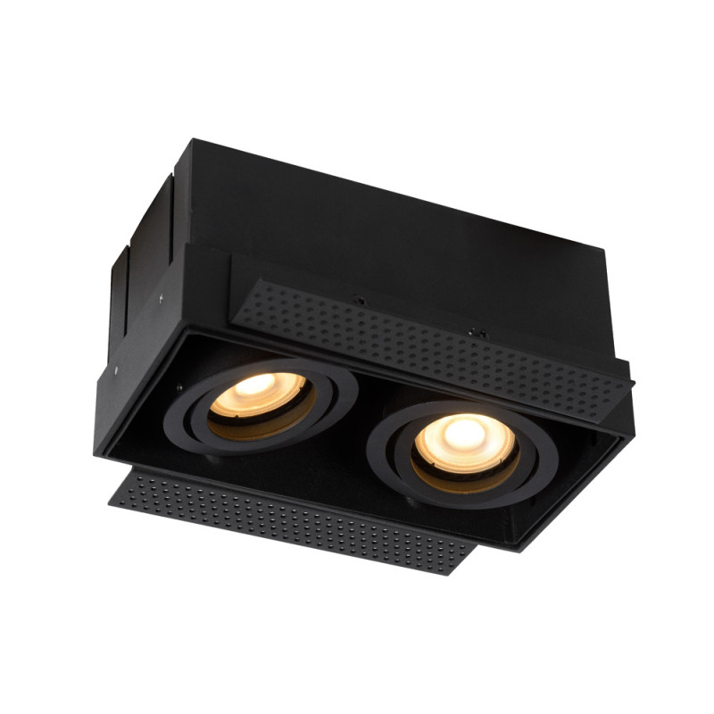Spot encastrable Trimless noir GU10 2 x 50 W LUCIDE