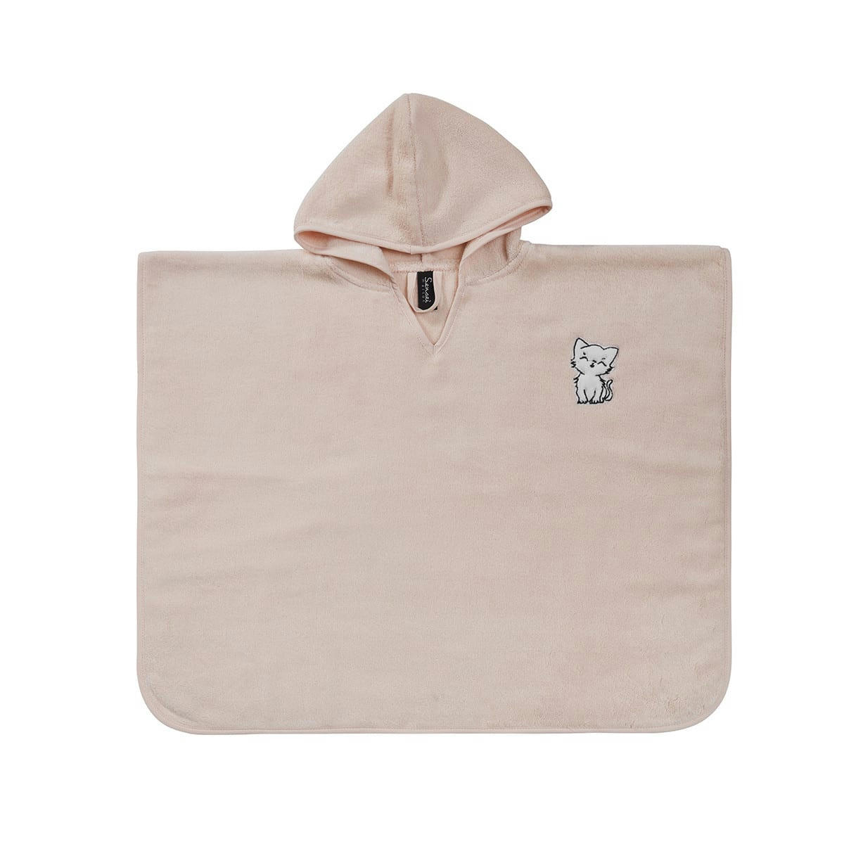 BABY SOFT MINOU MIAOU - Poncho de bain enfant en coton peigné Petale Taille unique