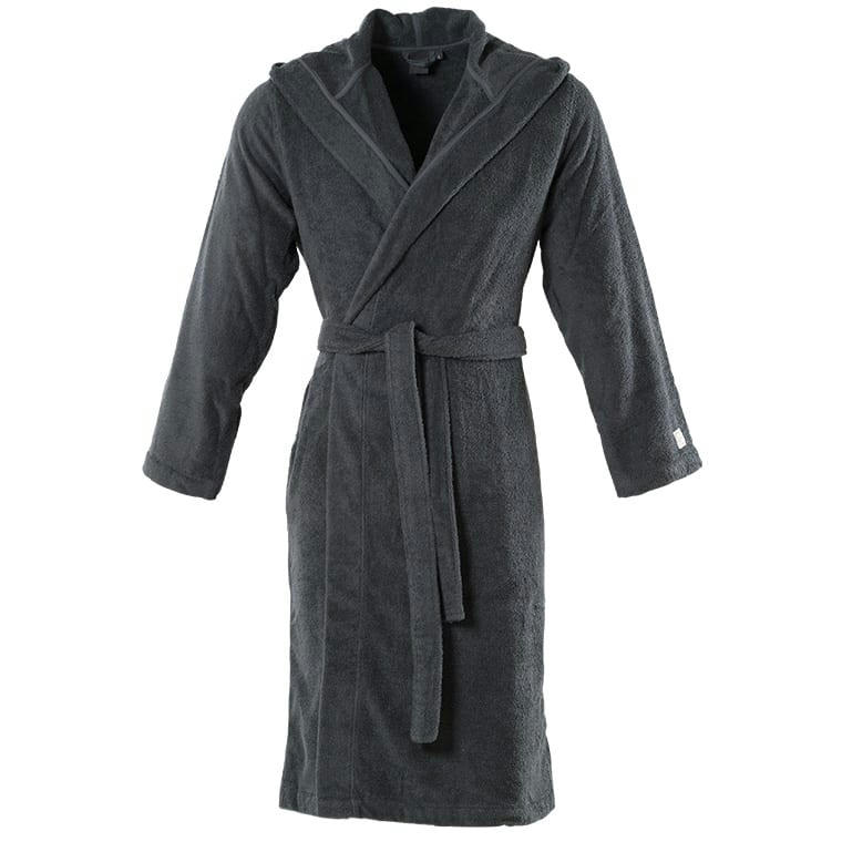 OSMOSE - Peignoir homme à capuche uni coton biologique gris