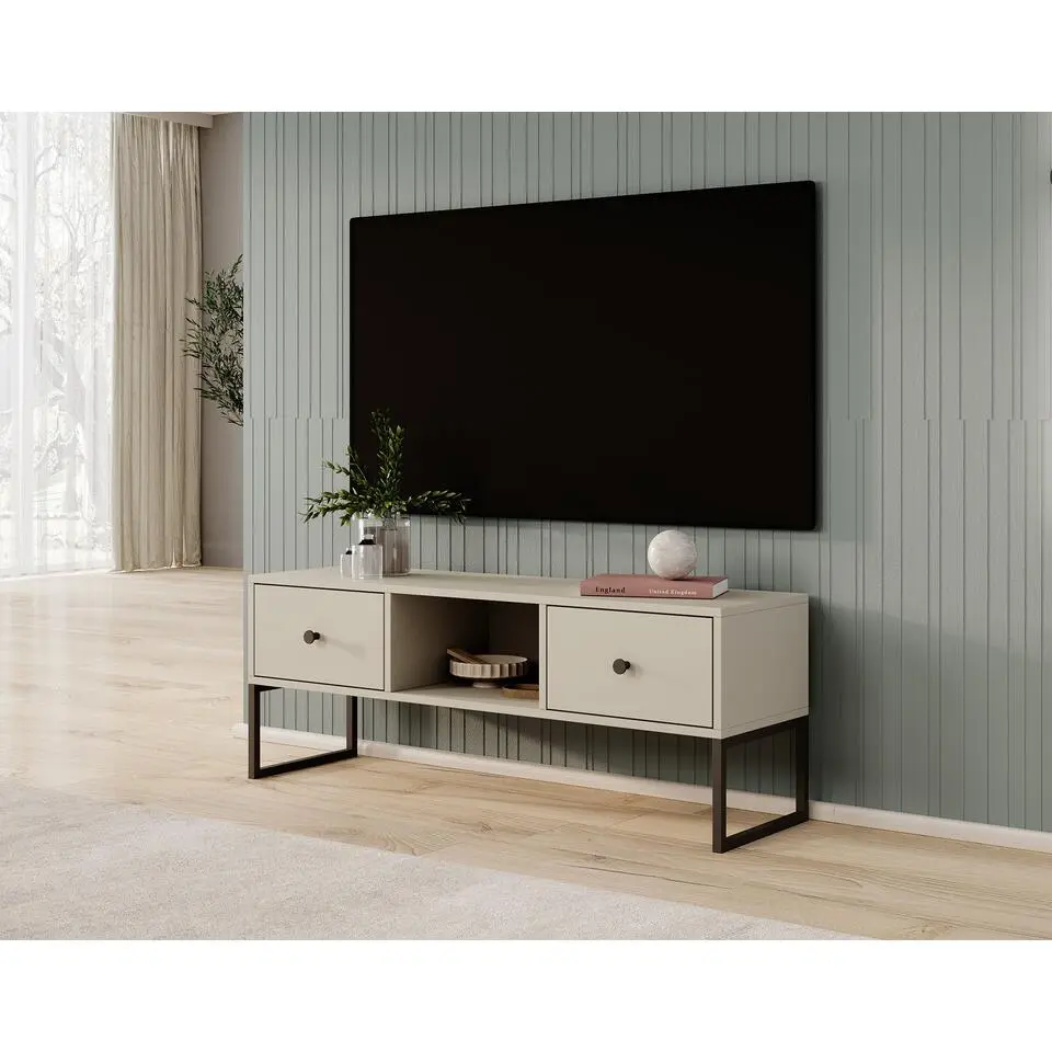 Meubella - TV-Meubel Lyndall - Beige - 115 cm