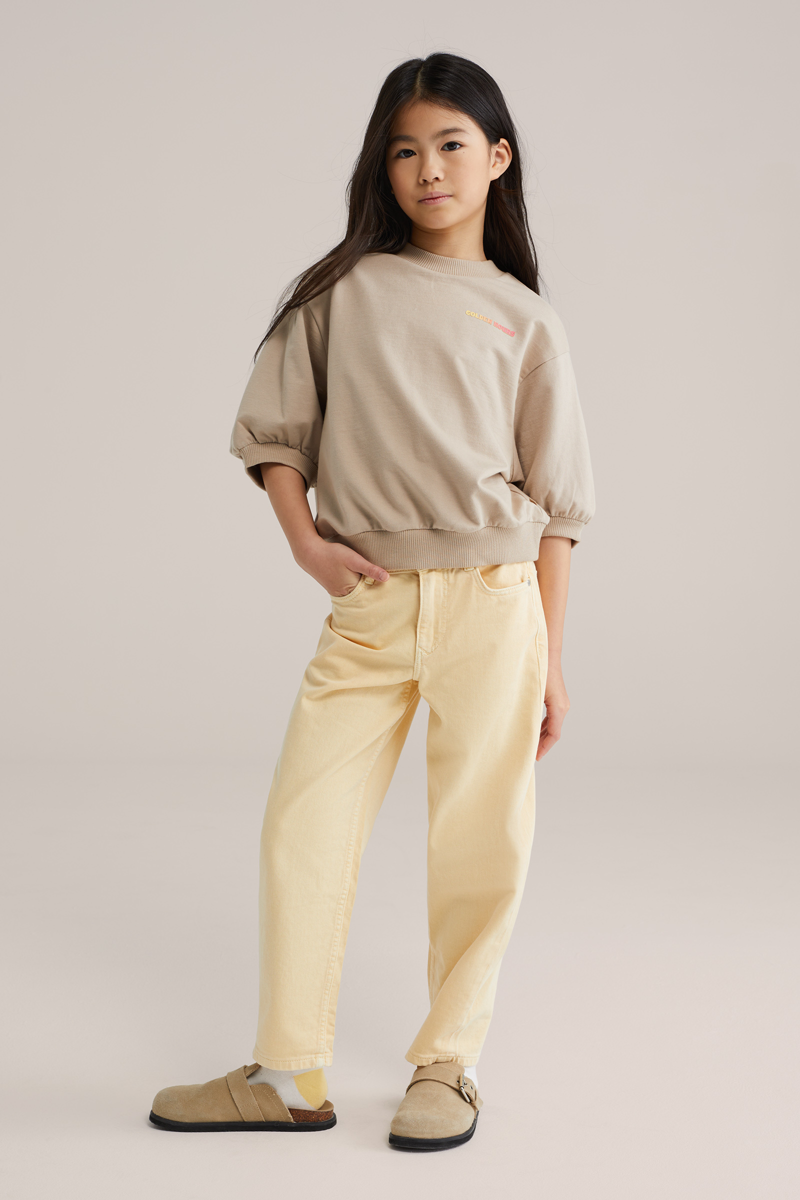 Meisjes oversized sweater met print