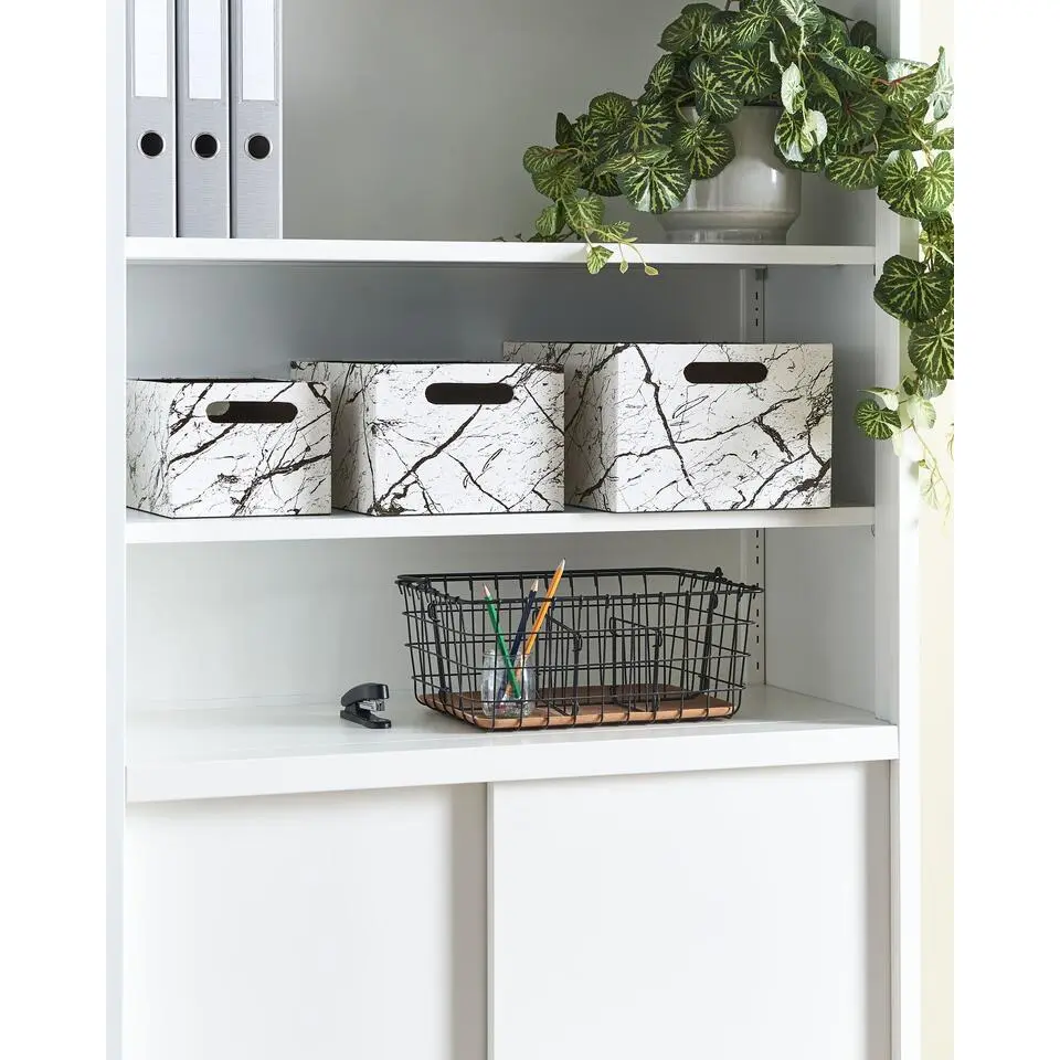 LARSA - Opbergdozen set van 3 - Wit - Kunstleer