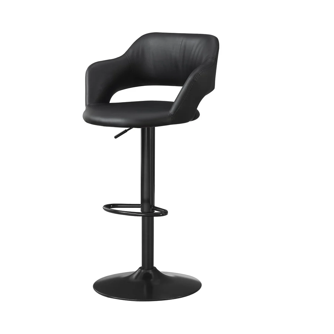 21 x 22.5 x 36 Black Foam Metal Leather Look Barstool