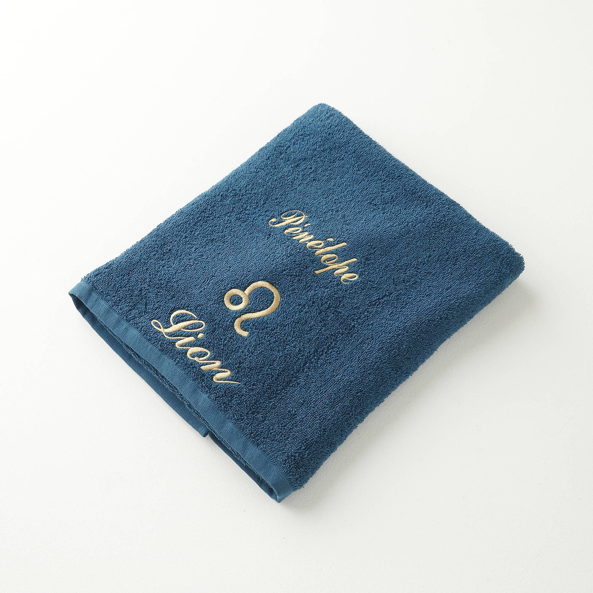 Serviettes de bain brodées Lion personnalisable - 420g/m2