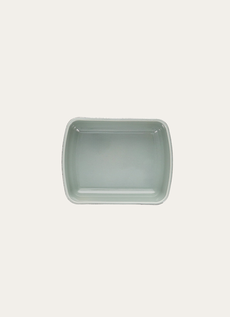 PLAT à FOUR BICOLORE EN CÉRAMIQUE MOYEN FORMAT VERT LICHEN