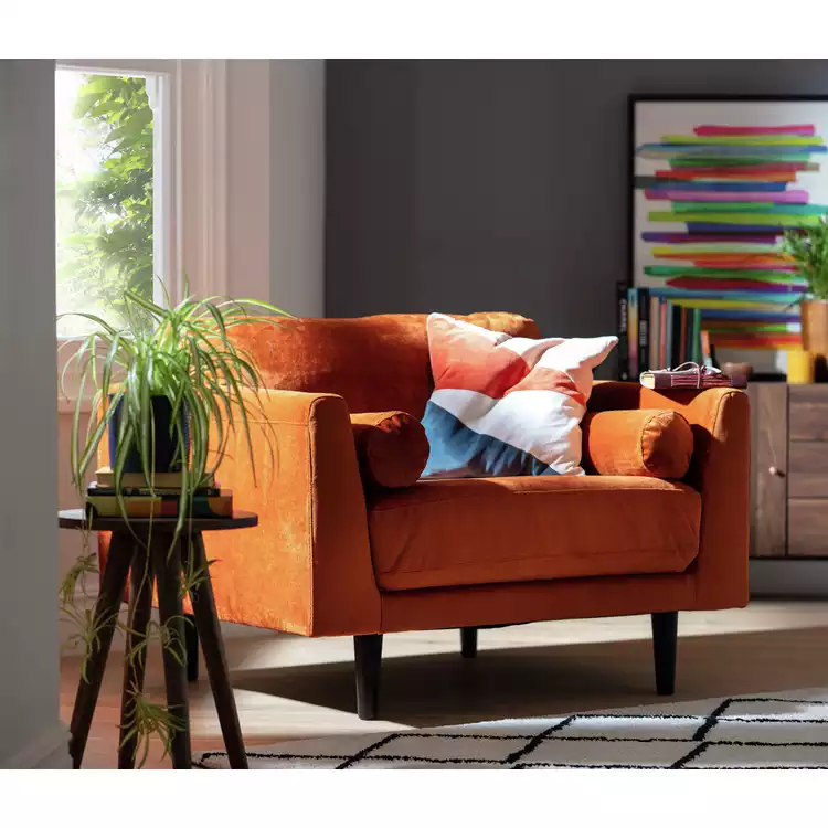 Habitat Jacob Fabric Cuddle Chair - Orange