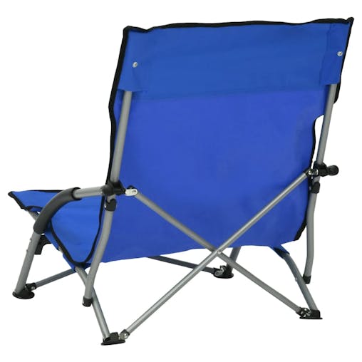 NNEVL Folding Beach Chairs 2 pcs Blue Fabric