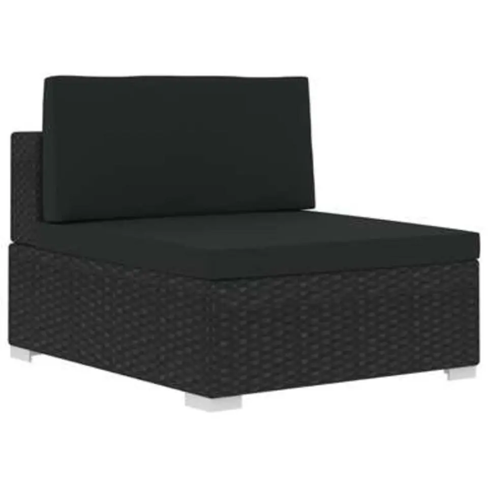 vidaXL - Bankset - Zwart - Poly rattan