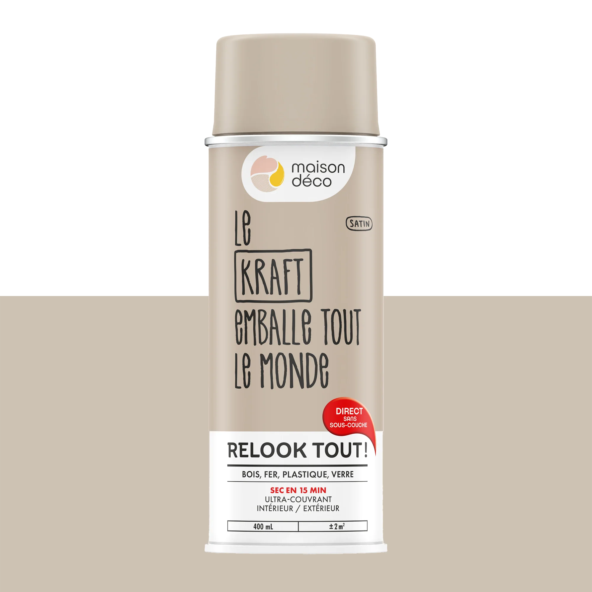 Relook tout aérosol Peinture Bombe de peinture kraft Satiné 0,4 L