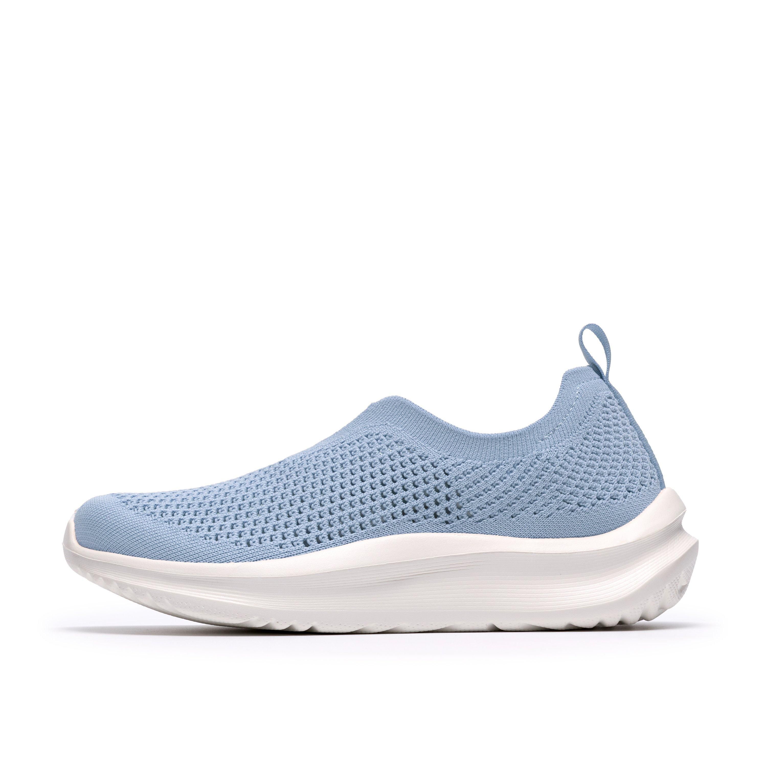 Clarks Solevana Knit Light Blue Slip Ons