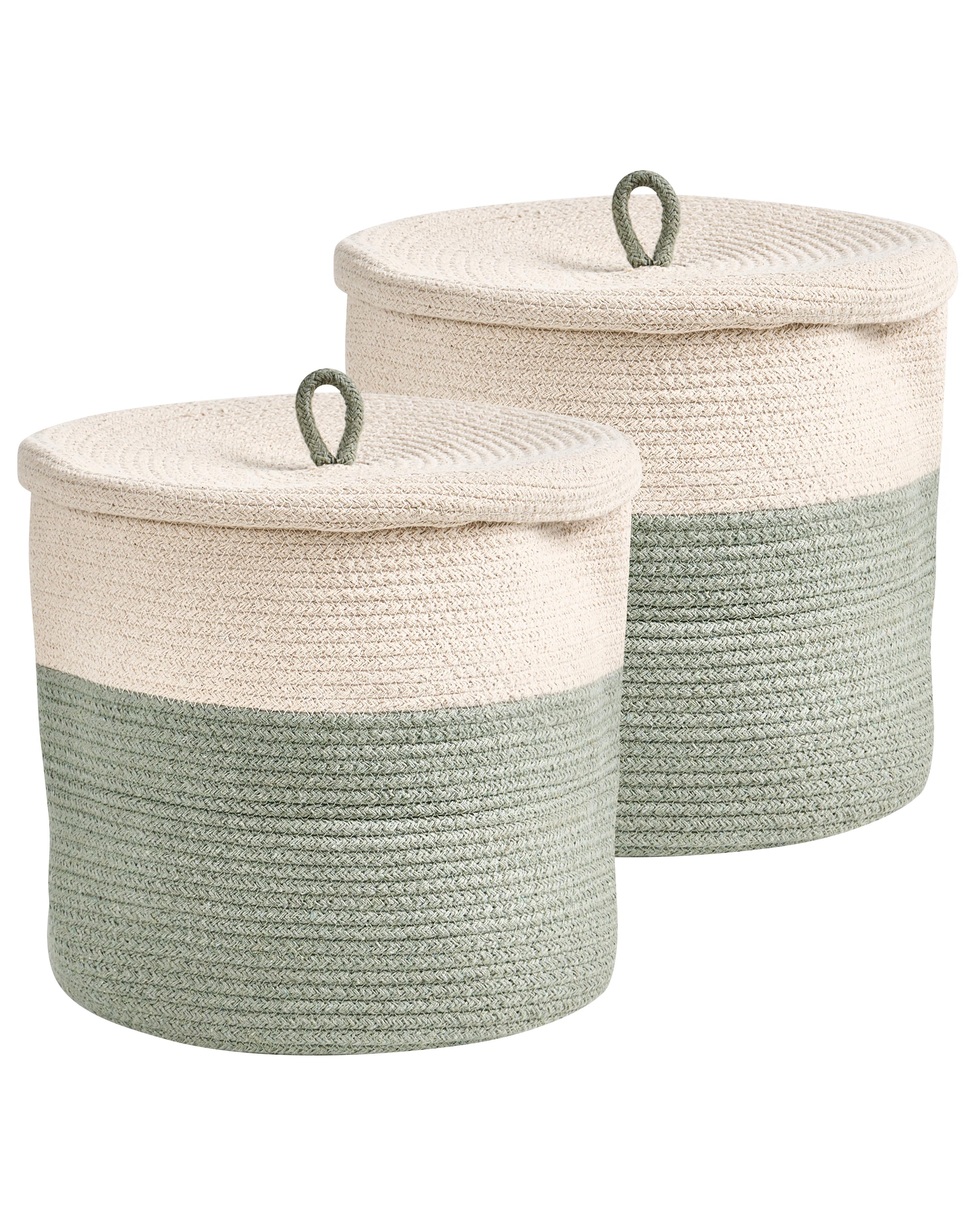 Basket SILOPI Cotton Light Beige/ Green